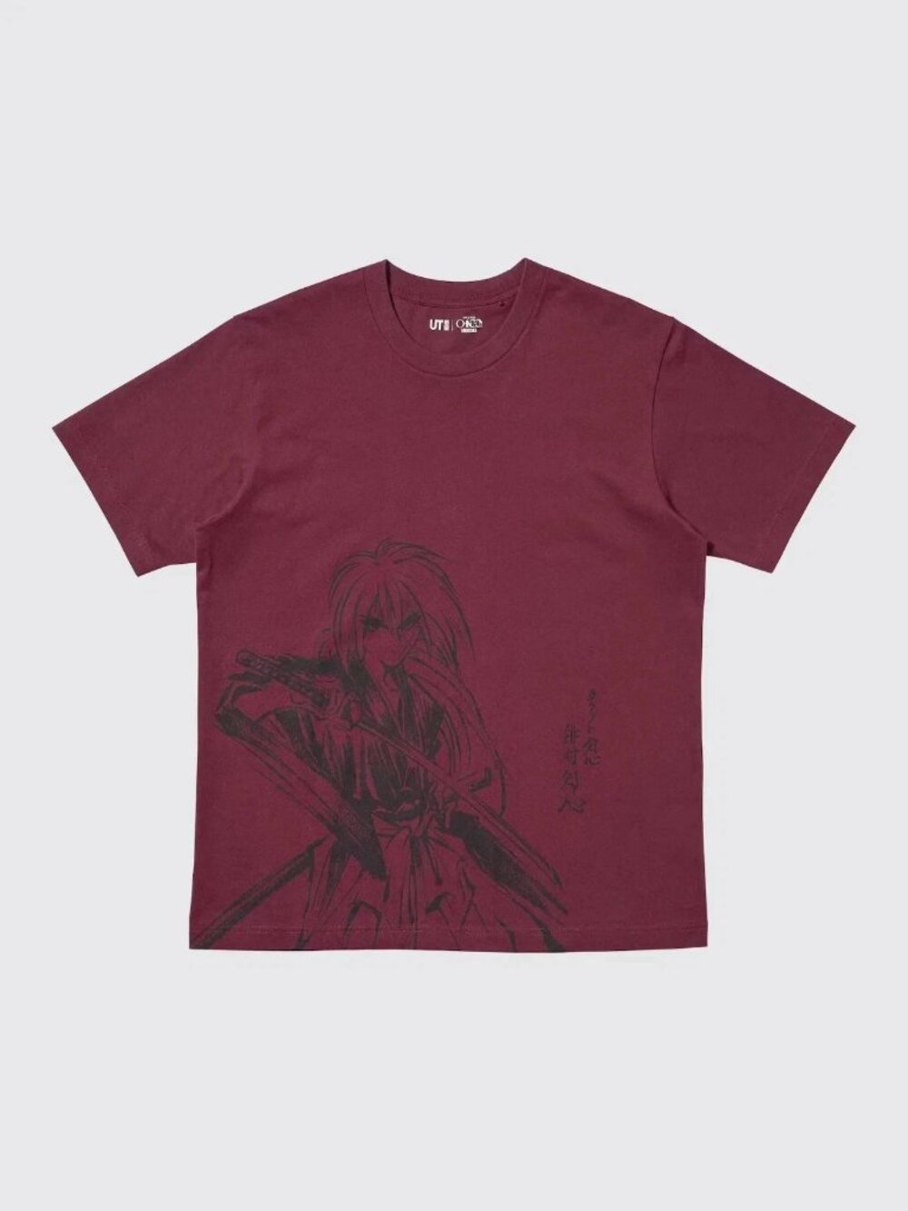 Uniqlo Rurouni Kenshin Manga T Shirt Wine movie flim Japan L anime US M Medium